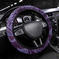 Hawaiian Manta Ray and Polynesian Tribal Tattoo Steering Wheel Cover Purple Color LT03 Universal Fit Purple - Polynesian Pride