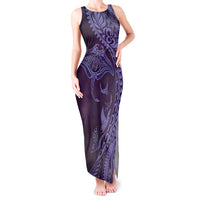 Hawaiian Manta Ray and Polynesian Tribal Tattoo Tank Maxi Dress Purple Color LT03 Women Purple - Polynesian Pride