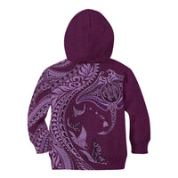 Hawaiian Manta Ray and Polynesian Tribal Tattoo Kid Hoodie Pink Color LT03 - Polynesian Pride