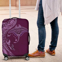 Hawaiian Manta Ray and Polynesian Tribal Tattoo Luggage Cover Pink Color LT03 Pink - Polynesian Pride