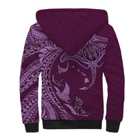 Hawaiian Manta Ray and Polynesian Tribal Tattoo Sherpa Hoodie Pink Color LT03 - Polynesian Pride