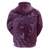 Hawaiian Manta Ray and Polynesian Tribal Tattoo Zip Hoodie Pink Color LT03 - Polynesian Pride