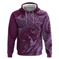 Hawaiian Manta Ray and Polynesian Tribal Tattoo Zip Hoodie Pink Color LT03 Pullover Hoodie Pink - Polynesian Pride
