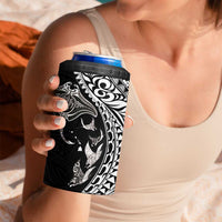 Hawaiian Manta Ray and Polynesian Tribal Tattoo 4 in 1 Can Cooler Tumbler Black Color LT03 - Polynesian Pride