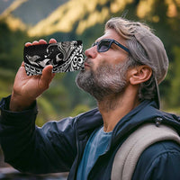 Hawaiian Manta Ray and Polynesian Tribal Tattoo 4 in 1 Can Cooler Tumbler Black Color LT03 - Polynesian Pride