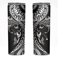 Hawaiian Manta Ray and Polynesian Tribal Tattoo Skinny Tumbler Black Color LT03 Black - Polynesian Pride