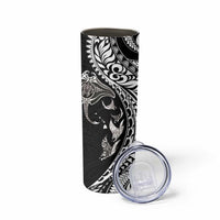 Hawaiian Manta Ray and Polynesian Tribal Tattoo Skinny Tumbler Black Color LT03 - Polynesian Pride