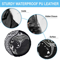 Hawaiian Manta Ray and Polynesian Tribal Tattoo Spare Tire Cover Black Color LT03 - Polynesian Pride