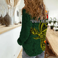 Custom Papua New Guinea Oro Province Women Casual Shirt PNG Birds Of Paradise Polynesian Arty Style LT03 - Polynesian Pride