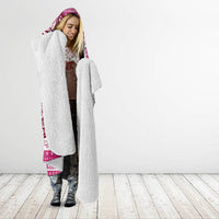 Hawaii Mele Kalikimaka Hooded Blanket Santa Claus Surfing with Hawaiian Pattern Striped Pink Style LT03 - Polynesian Pride