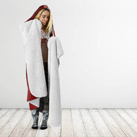 Custom Hawaii Mele Kalikimaka Hooded Blanket Santa Claus and Hula Girl Tropical Folwer with Hawaiian Pattern LT03 - Polynesian Pride