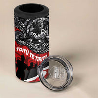 Aotearoa Toitu Te Tiriti 4 in 1 Can Cooler Tumbler Honoring Te Tiriti o Waitangi - Maori Haka LT03 - Polynesian Pride