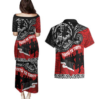 Aotearoa Toitu Te Tiriti Couples Matching Puletasi and Hawaiian Shirt Honoring Te Tiriti o Waitangi Maori Haka LT03 - Polynesian Pride