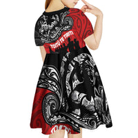 Aotearoa Toitu Te Tiriti Kid Short Sleeve Dress Honoring Te Tiriti o Waitangi Maori Haka LT03 - Polynesian Pride