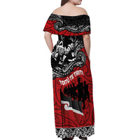 Aotearoa Toitu Te Tiriti Off Shoulder Maxi Dress Honoring Te Tiriti o Waitangi Maori Haka LT03 - Polynesian Pride