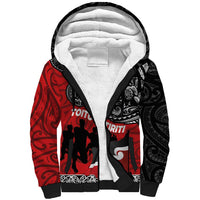 Aotearoa Toitu Te Tiriti Sherpa Hoodie Honoring Te Tiriti o Waitangi Maori Haka LT03 Unisex Red - Polynesian Pride