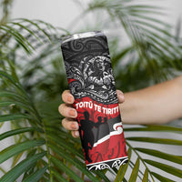 Aotearoa Toitu Te Tiriti Skinny Tumbler Honoring Te Tiriti o Waitangi - Maori Haka LT03 - Polynesian Pride