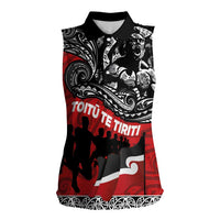 Aotearoa Toitu Te Tiriti Women Sleeveless Polo Shirt Honoring Te Tiriti o Waitangi Maori Haka LT03 Female Red - Polynesian Pride