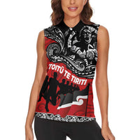 Aotearoa Toitu Te Tiriti Women Sleeveless Polo Shirt Honoring Te Tiriti o Waitangi Maori Haka LT03 - Polynesian Pride