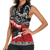 Aotearoa Toitu Te Tiriti Women Sleeveless Polo Shirt Honoring Te Tiriti o Waitangi Maori Haka LT03 - Polynesian Pride