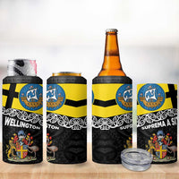 New Zealand Wellington 4 in 1 Can Cooler Tumbler The Capital's Emblems - Flag and Koru Art LT03 - Polynesian Pride
