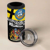 New Zealand Wellington 4 in 1 Can Cooler Tumbler The Capital's Emblems - Flag and Koru Art LT03 - Polynesian Pride