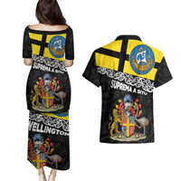 New Zealand Wellington Couples Matching Puletasi and Hawaiian Shirt The Capital's Emblems Flag and Koru Art LT03 - Polynesian Pride