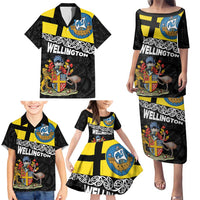 New Zealand Wellington Family Matching Puletasi and Hawaiian Shirt The Capital's Emblems Flag and Koru Art LT03 - Polynesian Pride