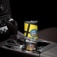 New Zealand Wellington Skinny Tumbler The Capital's Emblems - Flag and Koru Art LT03 - Polynesian Pride