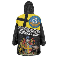 New Zealand Wellington Wearable Blanket Hoodie The Capital's Emblems Flag and Koru Art LT03 - Polynesian Pride