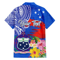 Personalised Samoa Coat Of Arms Family Matching Short Sleeve Bodycon Dress and Hawaiian Shirt Hibiscus Polynesian Tattoo Pattern LT03 - Polynesian Pride
