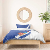 New Zealand Cricket Bedding Set Kiwi Birds Haka Dance Blue Fern Sporty Style LT03 - Polynesian Pride