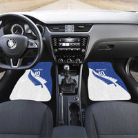 Custom New Zealand Cricket Car Mats Kiwi Birds Haka Dance Blue Fern Sporty Style LT03 Set 2pcs - Front Blue - Polynesian Pride