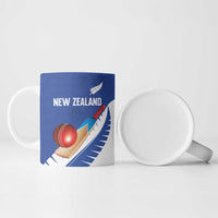 Custom New Zealand Cricket Ceramic Mug Kiwi Birds Haka Dance Blue Fern Sporty Style LT03 - Polynesian Pride