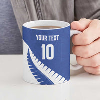 Custom New Zealand Cricket Ceramic Mug Kiwi Birds Haka Dance Blue Fern Sporty Style LT03 - Polynesian Pride