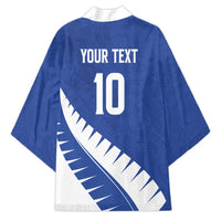 Custom New Zealand Cricket Kimono Kiwi Birds Haka Dance Blue Fern Sporty Style LT03 - Polynesian Pride