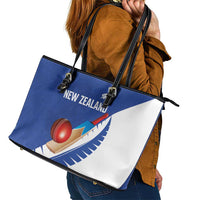 New Zealand Cricket Leather Tote Bag Kiwi Birds Haka Dance Blue Fern Sporty Style LT03 - Polynesian Pride