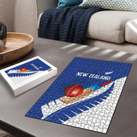 New Zealand Cricket Puzzle Kiwi Birds Haka Dance Blue Fern Sporty Style LT03 - Polynesian Pride