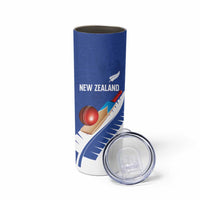 Custom New Zealand Cricket Skinny Tumbler Kiwi Birds Haka Dance Blue Fern Sporty Style LT03 - Polynesian Pride