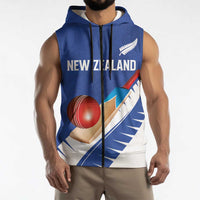 Custom New Zealand Cricket Sleeveless Zip Hoodie Kiwi Birds Haka Dance Blue Fern Sporty Style LT03 - Polynesian Pride