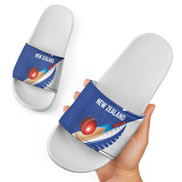 New Zealand Cricket Slide Sandals Kiwi Birds Haka Dance Blue Fern Sporty Style LT03 - Polynesian Pride