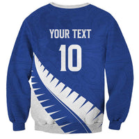 Custom New Zealand Cricket Sweatshirt Kiwi Birds Haka Dance Blue Fern Sporty Style LT03 - Polynesian Pride