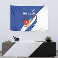 New Zealand Cricket Tapestry Kiwi Birds Haka Dance Blue Fern Sporty Style