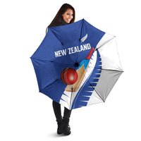 New Zealand Cricket Umbrella Kiwi Birds Haka Dance Blue Fern Sporty Style
