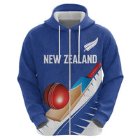 Custom New Zealand Cricket Zip Hoodie Kiwi Birds Haka Dance Blue Fern Sporty Style LT03 - Polynesian Pride