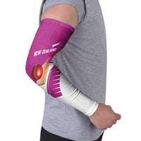 Custom New Zealand Cricket Arm Sleeves Kiwi Birds Haka Dance Pink Fern Sporty Style LT03 - Polynesian Pride