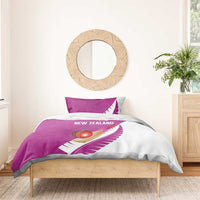 New Zealand Cricket Bedding Set Kiwi Birds Haka Dance Pink Fern Sporty Style LT03 - Polynesian Pride