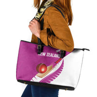 New Zealand Cricket Leather Tote Bag Kiwi Birds Haka Dance Pink Fern Sporty Style LT03 Pink - Polynesian Pride