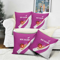 New Zealand Cricket Pillow Cover Kiwi Birds Haka Dance Pink Fern Sporty Style LT03 - Polynesian Pride