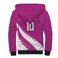 Custom New Zealand Cricket Sherpa Hoodie Kiwi Birds Haka Dance Pink Fern Sporty Style LT03 - Polynesian Pride